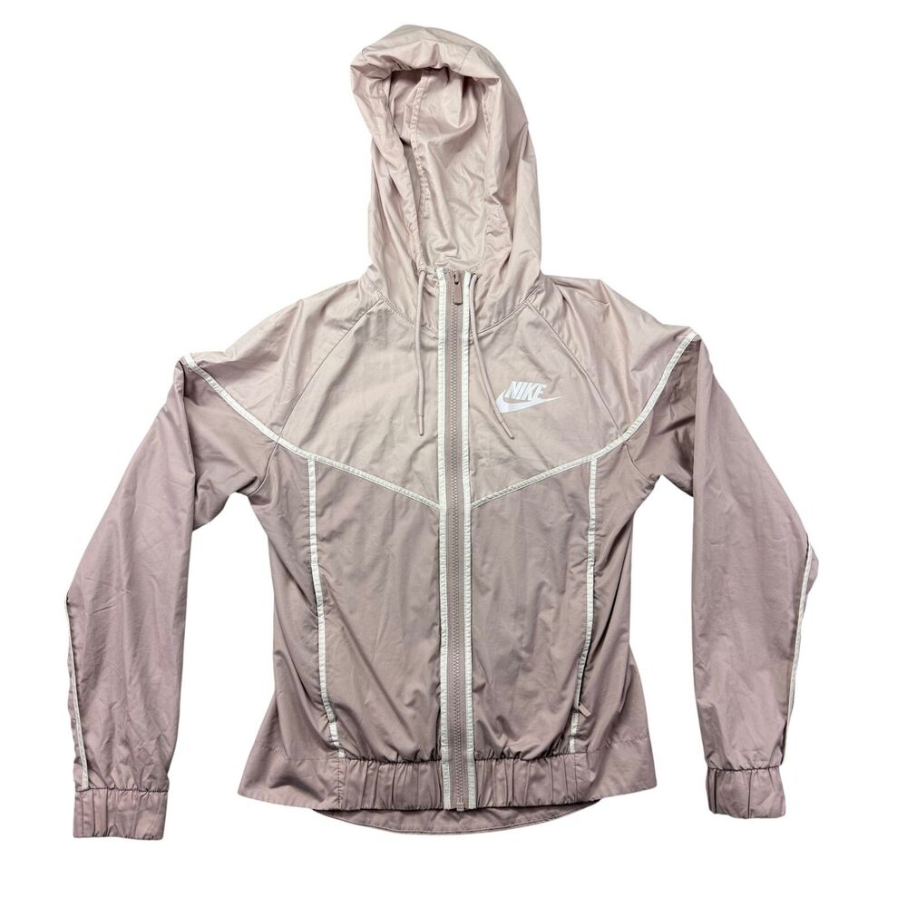 Nike Jacket Women's Extra Small Pink Long Sleeve Windbreaker Full Zip Pockets